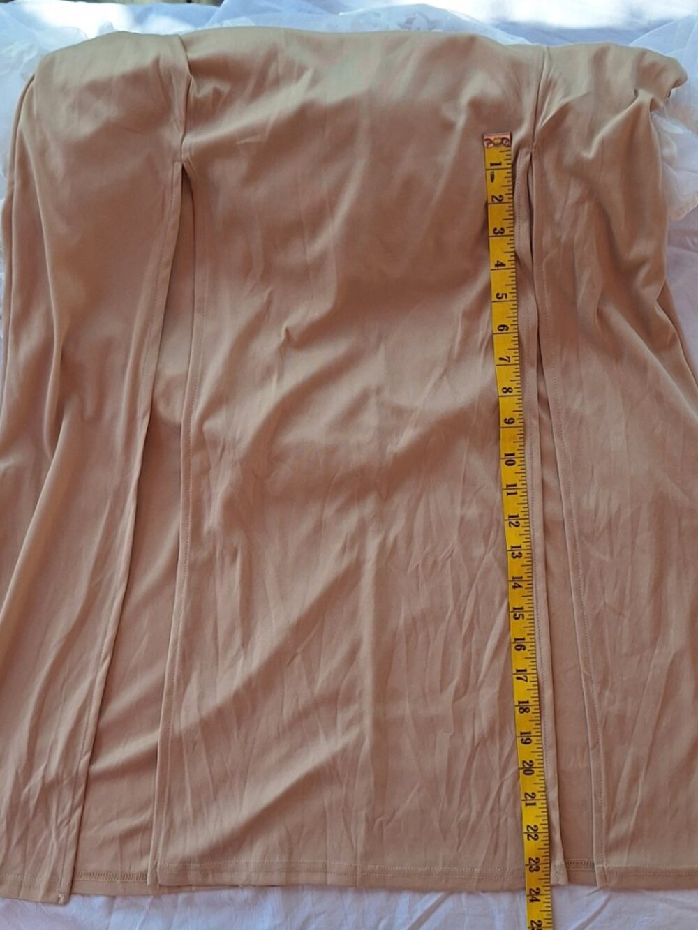 Ethereal Embroidered Lace Maxi Dress Nude Mesh White Floral Open Back L - Picture 10 of 10